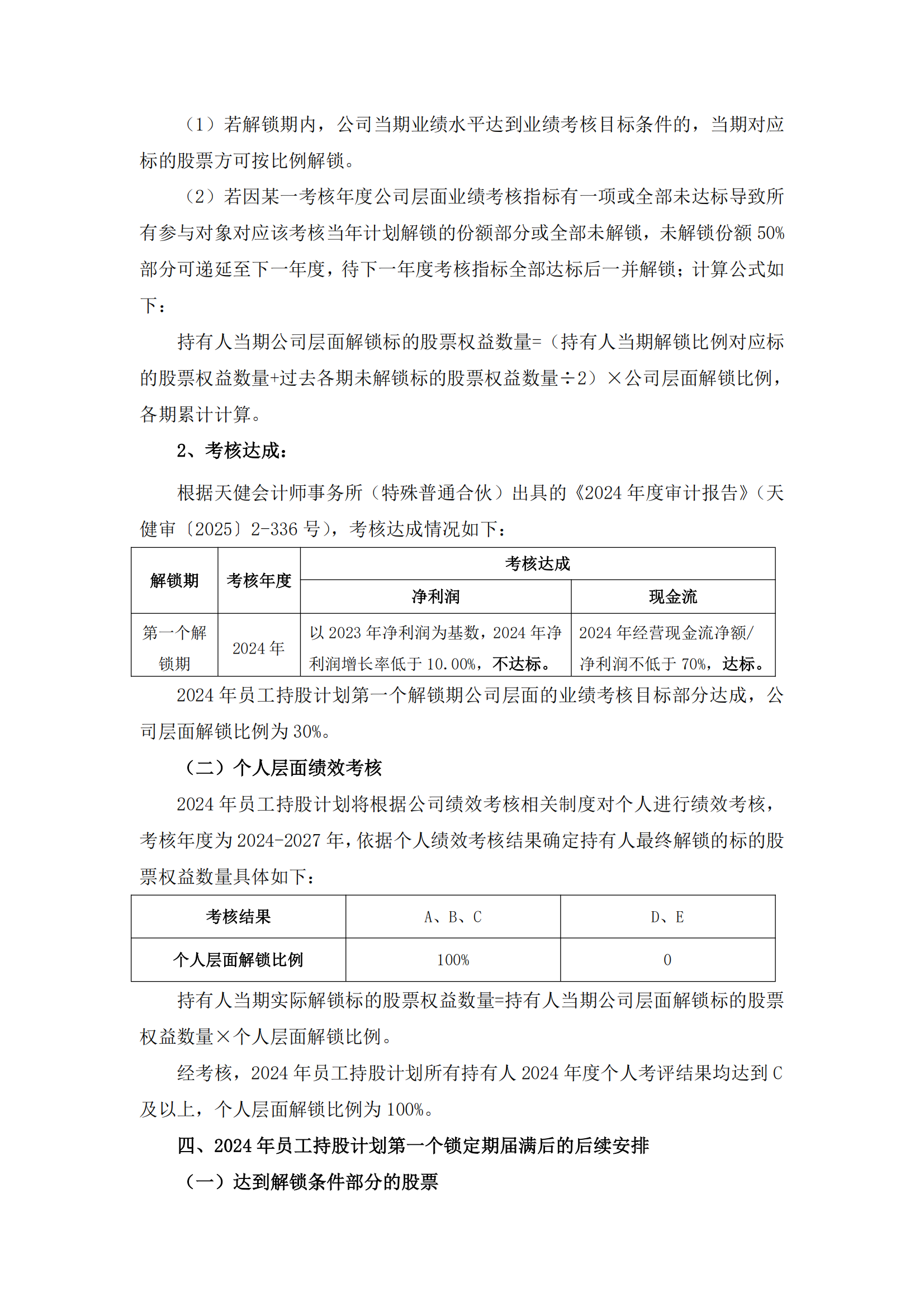 2025-135 五新隧装 关于2024年员工持股计划第一个锁定期届满暨达成部分解锁条件的公告_04